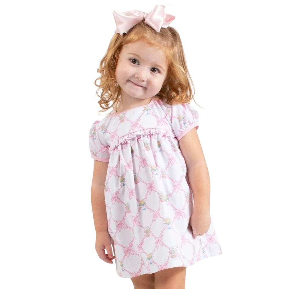 NWT The Yellow Lamb FLORA DRESS IN BEATRICE BIRTHDAY BOW 4T